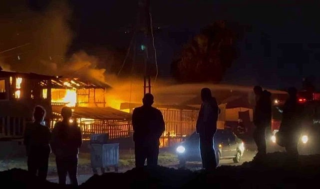 Dörtyol'daki yangında sahilde 3 baraka kül oldu