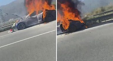 Gemlik'te Tesla Cayır Cayır Yandı