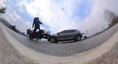 Kaza Motosikletli Gencin Aksiyon Kamerasına Böyle Yansıdı 