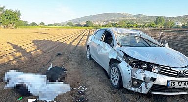 Bursa'da otomobil tarlaya uçtu: Ölü ve yaralılar var!