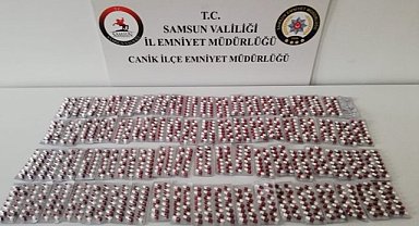Canik'te şüpheli şahısta uyuşturucu hapları bulundu