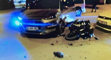 İnegöl'deki kazaya motosikletle otomobil karıştı: 1 yaralı