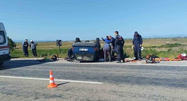 Manyas-Gönen karayolundaki kazada 4 kişi yaralandı