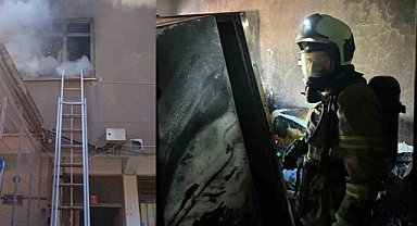 Balıkesir Edremit'te 4 katlı binada yangın