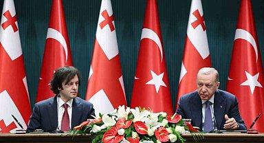 Erdoğan ve Kobakhidze'den ortak basın toplantısı