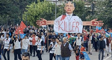 İnegöl'de Gazze'ye destek yürüyüşü eylemi