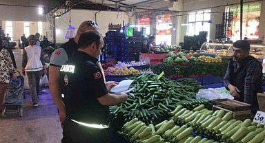 Orhangazi'de zabıta ekiplerinden kapalı pazaryerinde denetim