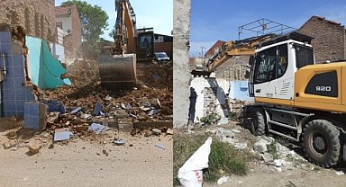 Osmangazi'de bir metruk bina daha yıkıldı! 