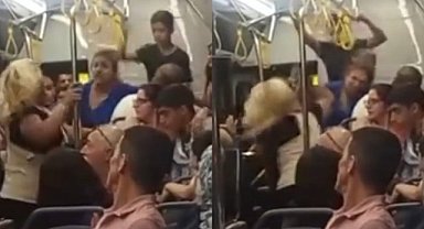 Bursa'da 2 kadın, otobüsü boks ringine çevirdi!