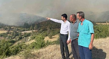 Büyükorhan'da çıkan orman yangınına müdahale sürüyor