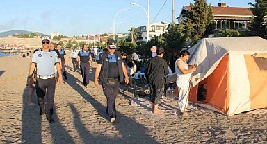 Gemlik sahillerindeki çadırlar kaldırıldı