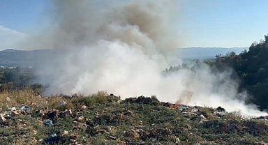 İznik'te çöp döküm transfer alanında yangın!