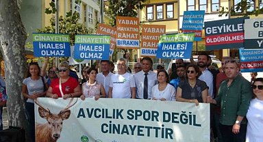 Avcılık ihalesi Bursa'da protesto edildi
