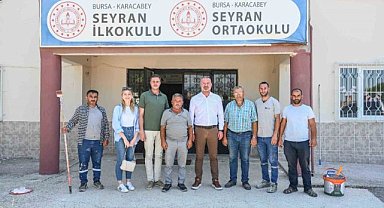 Karacabey'de belediye ekiplerinden okullarda çalışma