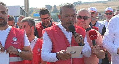 Eker Süt Genel Müdürlüğü önünde sendika eylemi