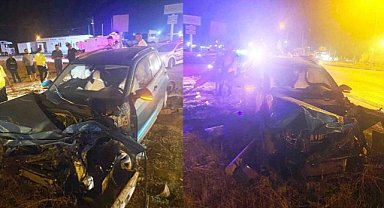 Karacabey'de çekici ışık ihlali yaparak otomobile çarptı!