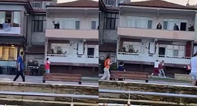 Mudanya'da park nedeniyle motokurye - ev sahipleri kavgası