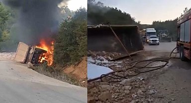 Bursa'da 2 ayrı yerde 2 araç yandı