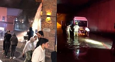 Bursa'daki sağanak yağış şelale oluşturdu