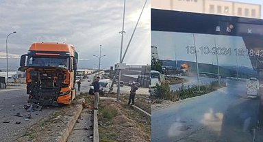 İnegöl'de hafif ticari araçla TIR çarpıştı: 2 yaralı