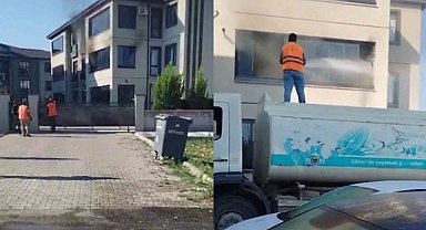 İnegöl'deki yangında apartman dairesinde büyük hasar