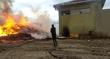 Orhangazi Belediyesi'nin kullandığı alanda yangın çıktı