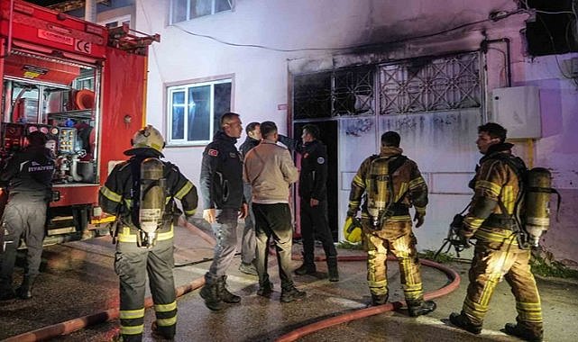 Bursa'daki yangında mahsur kalan köpek kurtarıldı