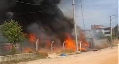 Araç denetim istasyonu alev aldı