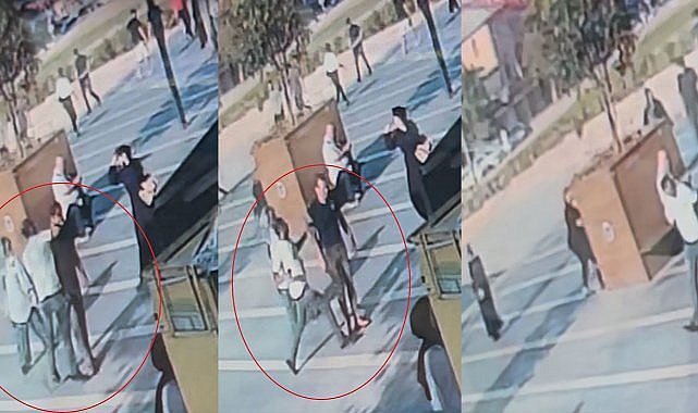 Bıçakla geldi tek yumrukta yere serdi!.O anlar kamerada