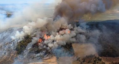 Bursa’da orman yangını havadan görüntülendi