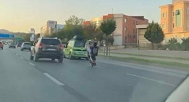 Bursa trafiğinde dehşet anları! Herkesi tehlikeye attı…