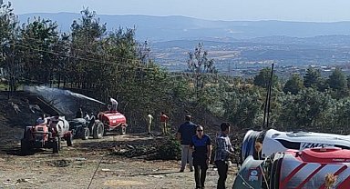 Mudanya’da çöplük yangını büyümeden söndürüldü