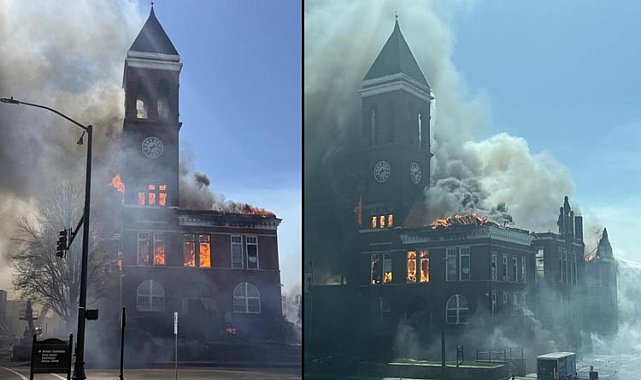 ABD'de tarihi adliye binasında yangın