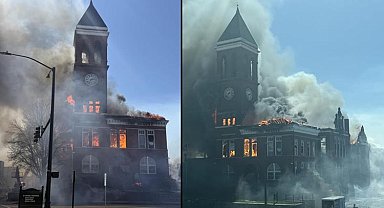 ABD'de tarihi adliye binasında yangın