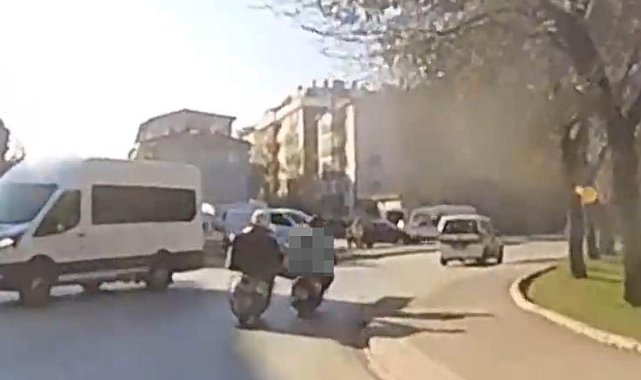 Benzini biten motosikleti iterken dengesini kaybeden motosiklet sürücüsü kaza yaptı