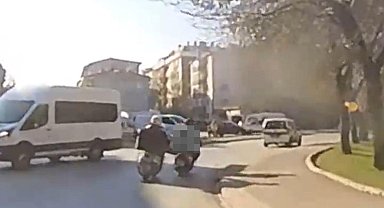 Benzini biten motosikleti iterken dengesini kaybeden motosiklet sürücüsü kaza yaptı