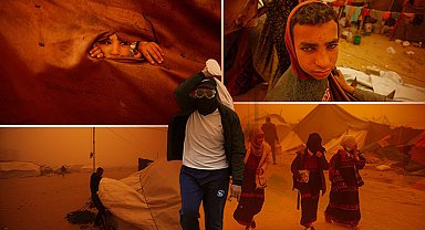 Gazze'de kum fırtınası ile mücadele