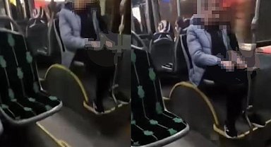 Halk otobüsündeki uygunsuz davranış kamerada