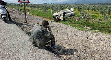 Hurdaya dönen araçtan burnu kanamadan çıktı