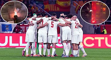 Kosova maçı öncesi A Milli Takım'ın kaldığı otele havai fişekli saldırı!