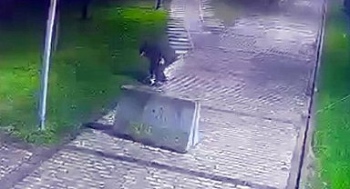 Parkta düşürülen telefonu çaldı: O anlar kamerada