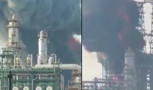 Bir ayda ikinci yangın: Petrol rafinerisinden dumanlar yükseldi