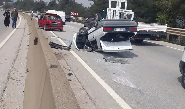 Bursa'da feci kaza: Araç takla attı! Sürücü ağır yaralı!