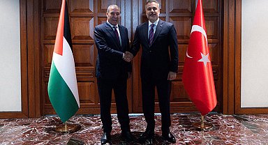 Dışişleri Bakanı Hakan Fidan Filistin Devlet Başkan Yardımcısı Şeyh ile bir araya geldi