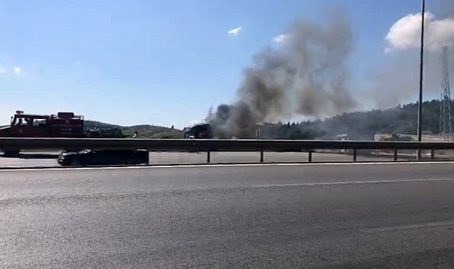 Bursa’da seyir halindeki tır alev topuna döndü