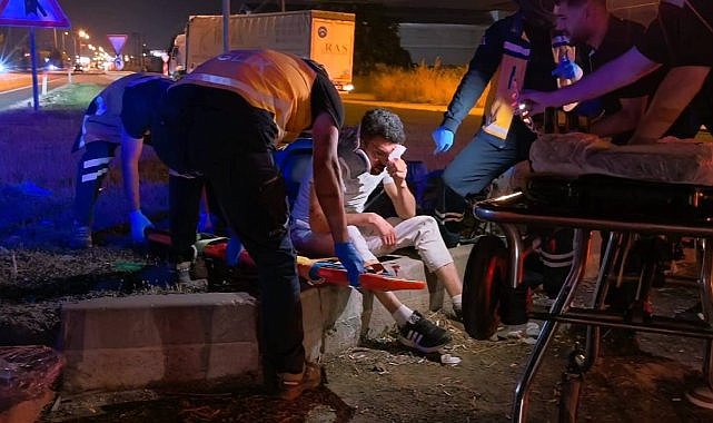 Direksiyon hakimiyetini kaybeden motosiklet sürücüsü ağır yaralandı