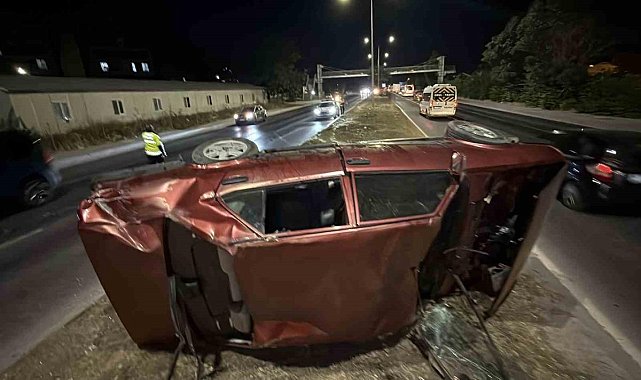 Kontrolden çıkan araç takla attı: 1 yaralı