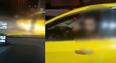 Taksici, meslektaşının önünü kesip tehdit etti